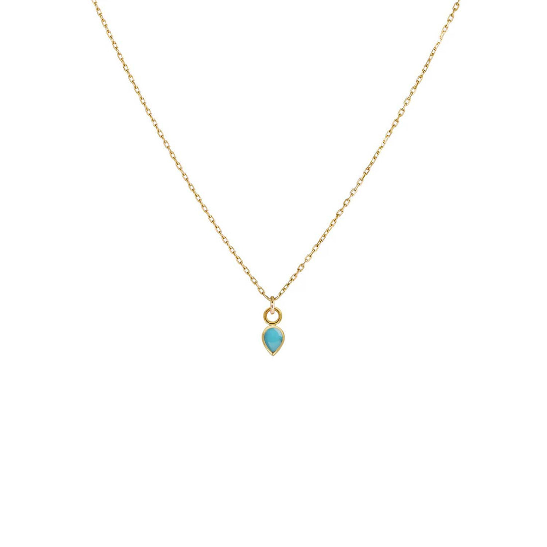 Pear Shaped turquoise Gemstone Necklace by Metier at ethical jeweller E.C.One London