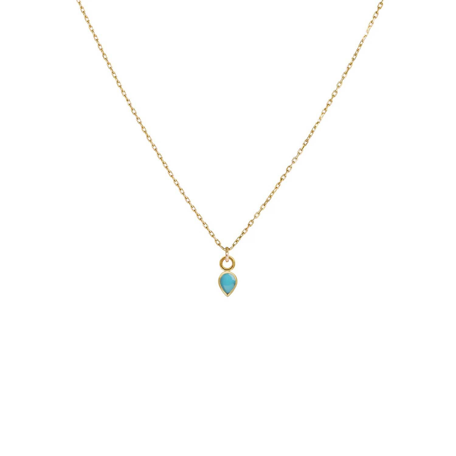 Pear Shaped turquoise Gemstone Necklace by Metier at ethical jeweller E.C.One London