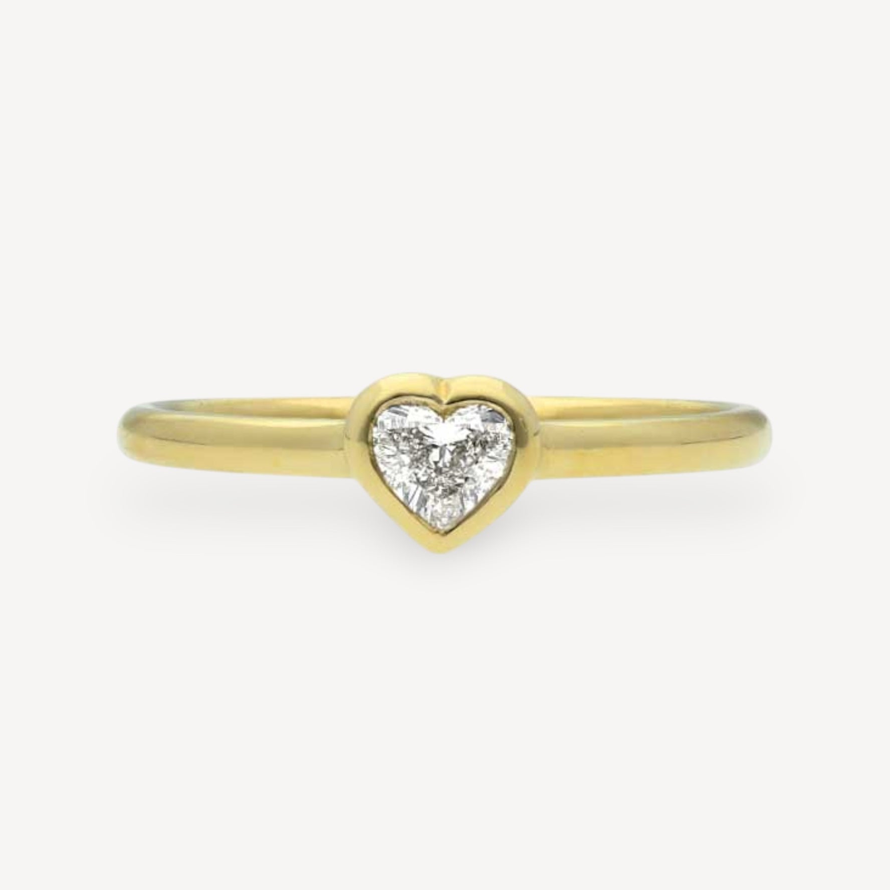 AVA Yellow Gold Heart Diamond Engagement Ring