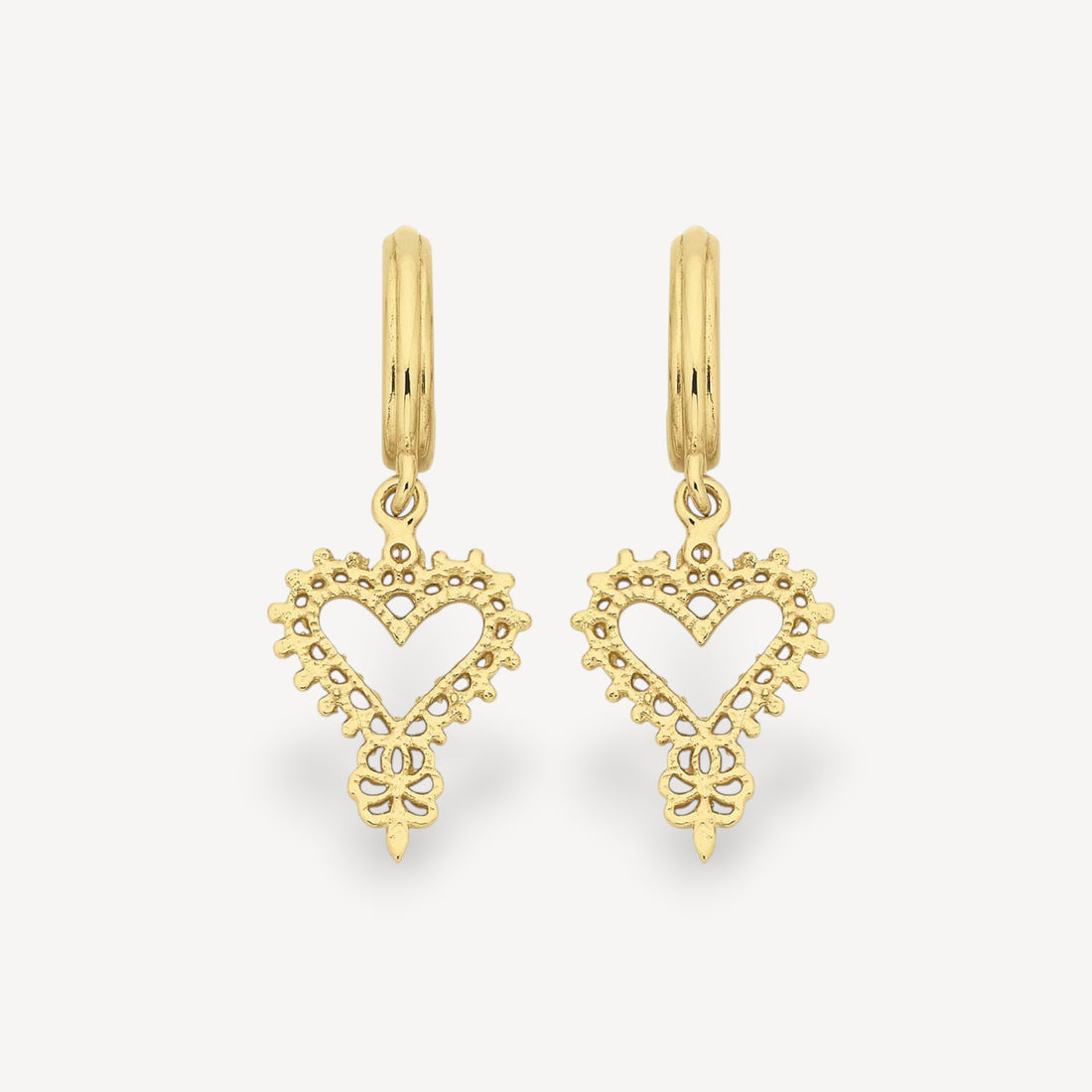 Mini Heart Hoop Gold Plated Earrings  by Zoe & Morgan at B Corp certified Ethical jeweller E.C.One London