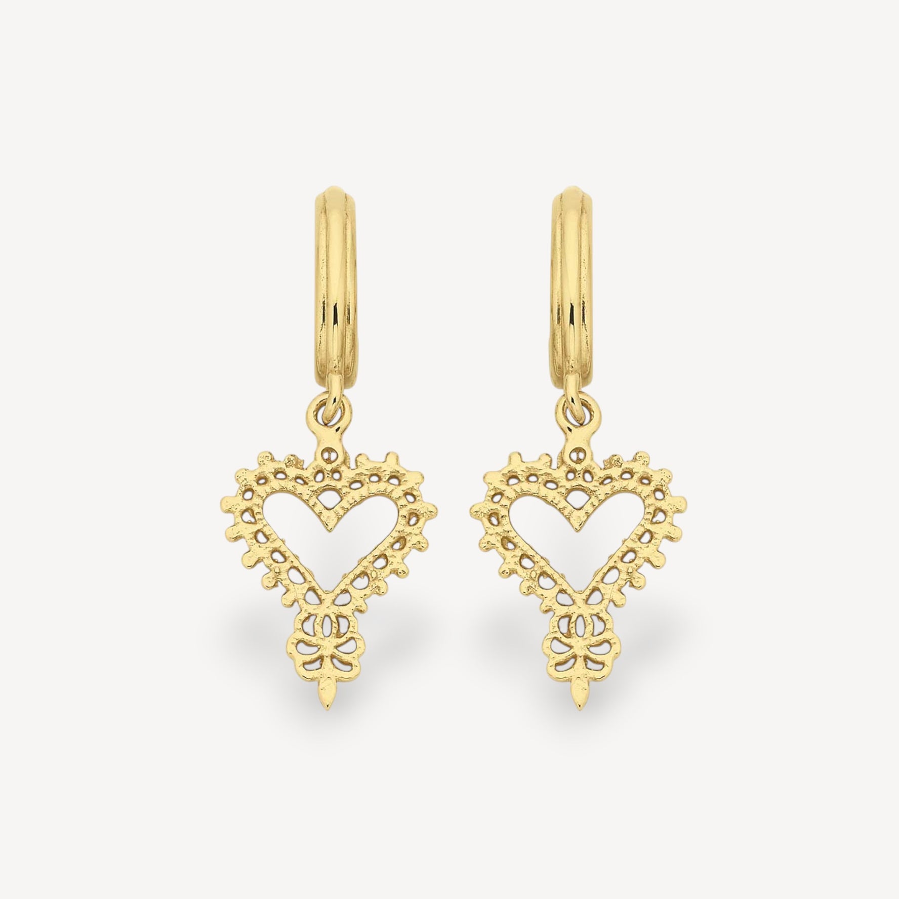 Mini Heart Hoop Gold Plated Earrings