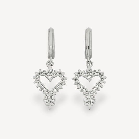 Mini Heart Hoop Silver Earrings  by Zoe & Morgan at B Corp certified Ethical jeweller E.C.One London