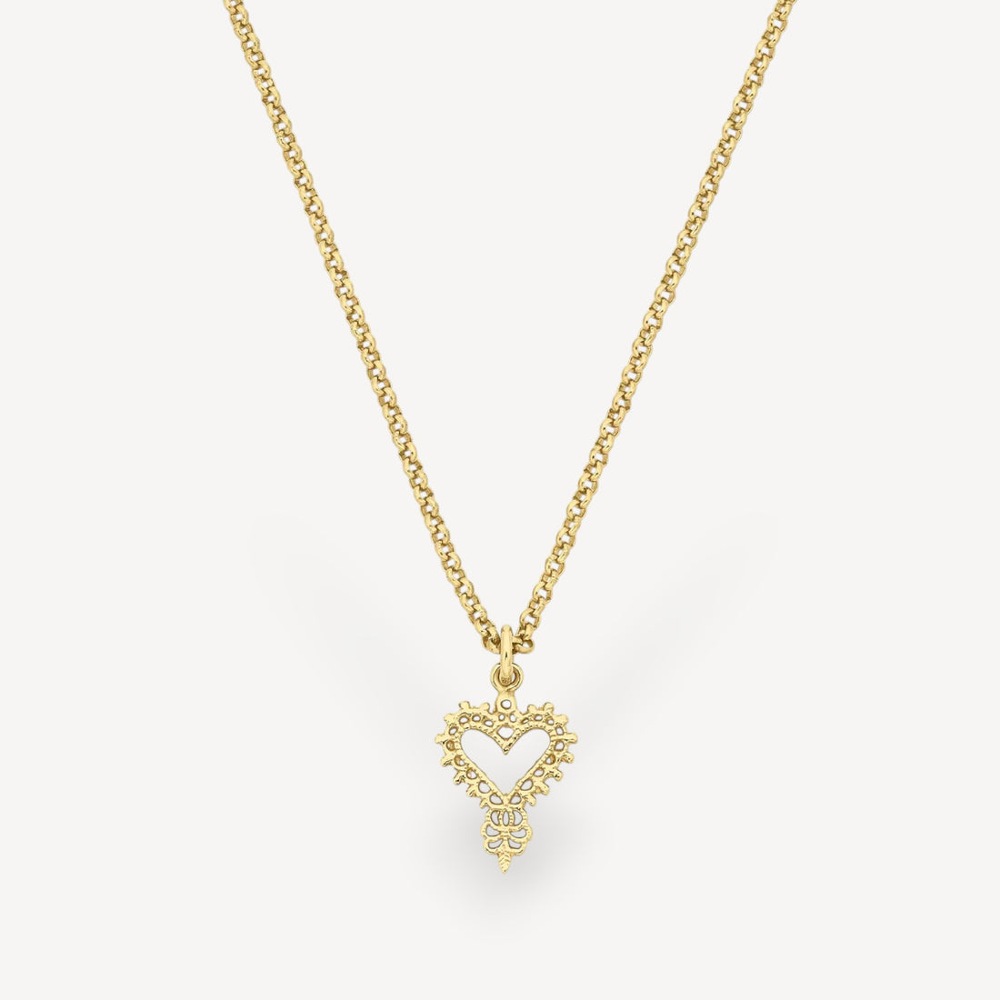 Mini Heart Necklace Gold Plate  by Zoe & Morgan at B Corp certified Ethical jeweller E.C.One London