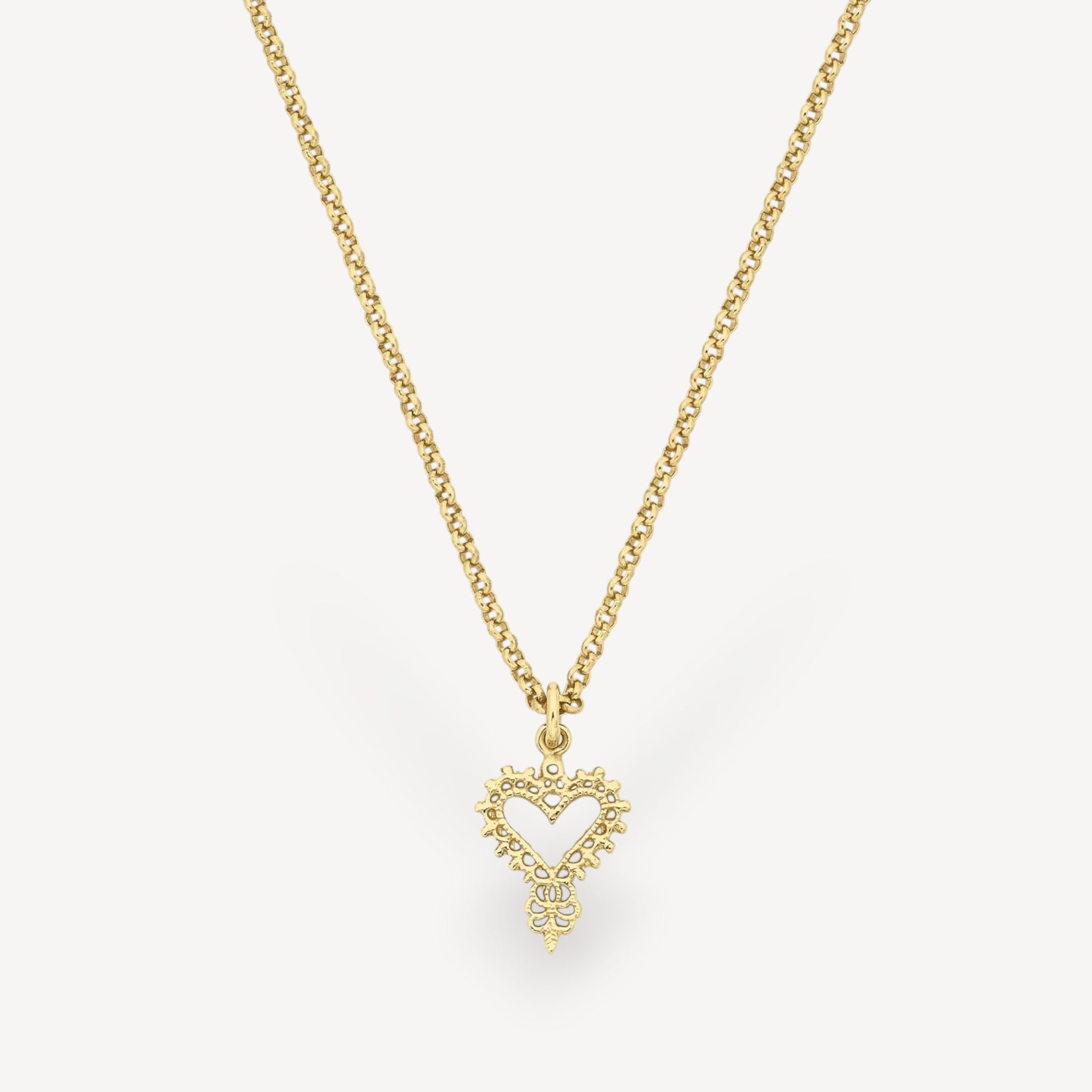 Mini Heart Necklace Gold Plate