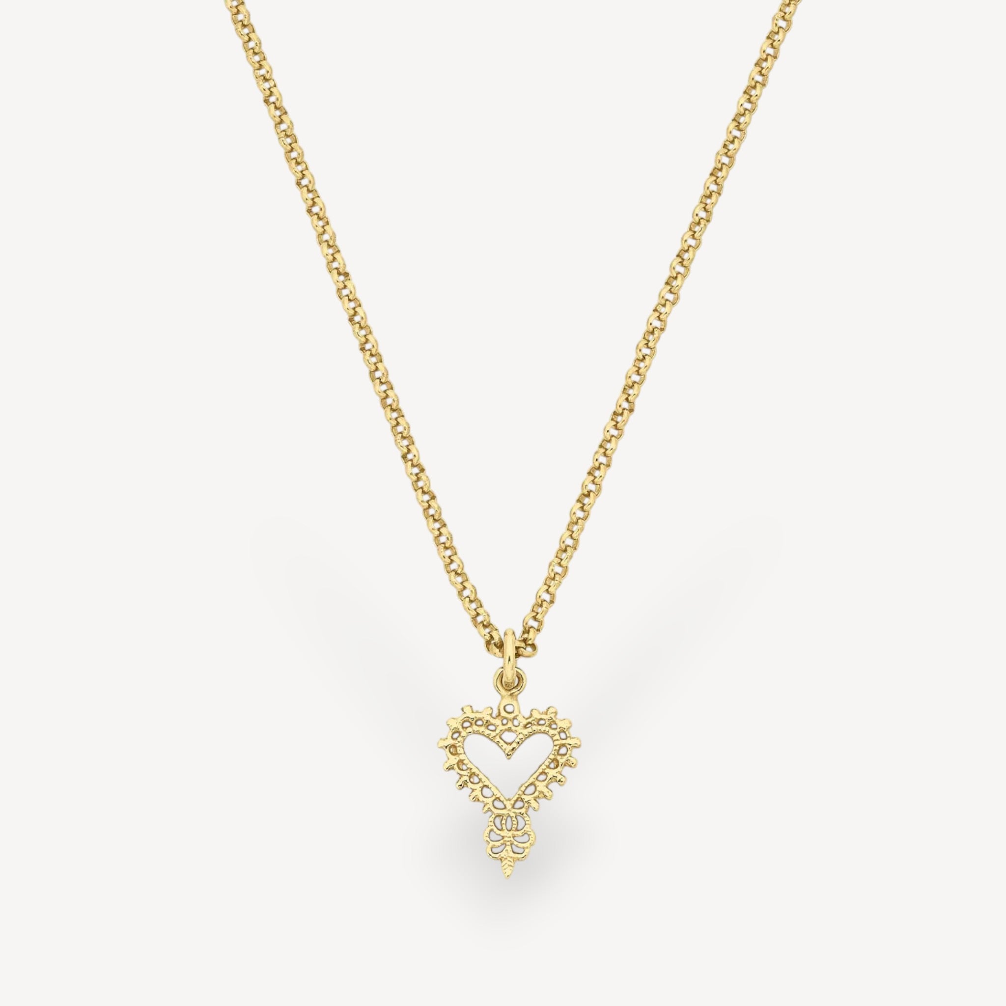Mini Heart Necklace Gold Plate  by Zoe & Morgan at B Corp certified Ethical jeweller E.C.One London