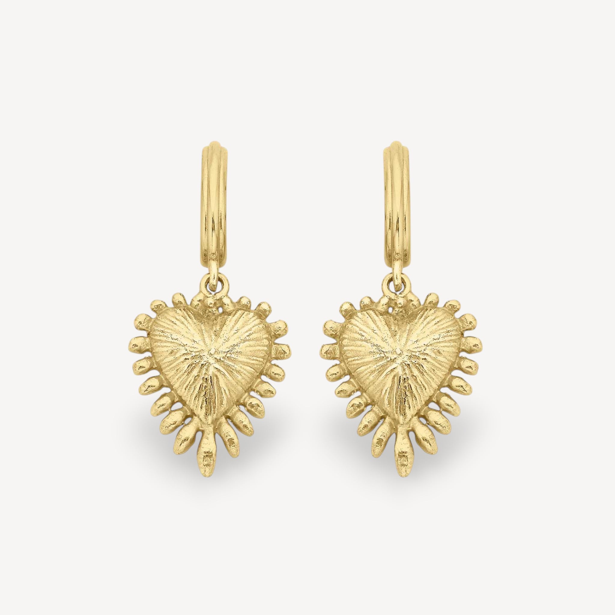 Mini Heart Ray Gold Plated Earrings  by Zoe & Morgan at B Corp certified Ethical jeweller E.C.One London