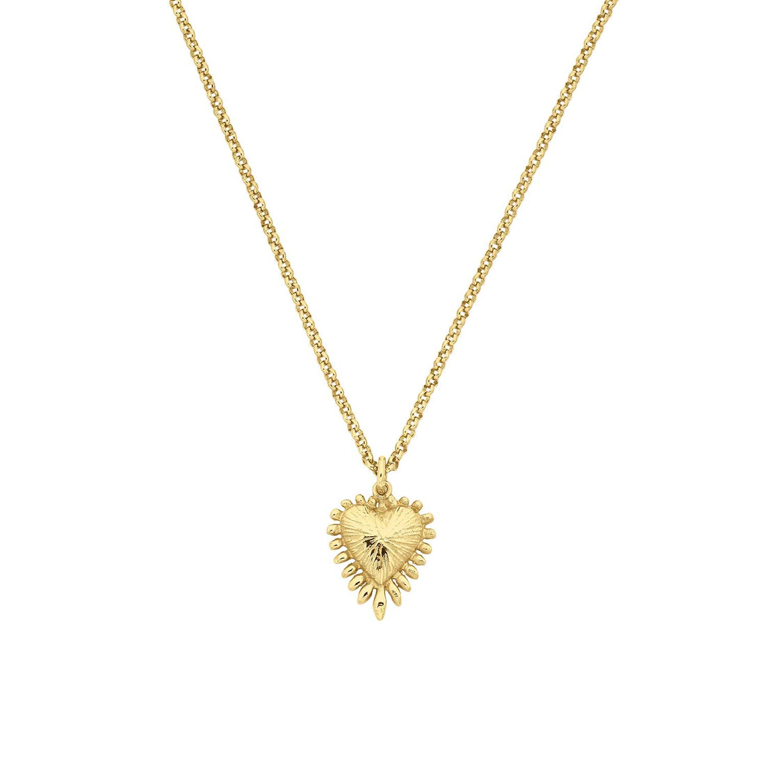 Mini Heart Rays Necklace Gold Plated  By Zoe & Morgan at ethical jeweller E.C.One London