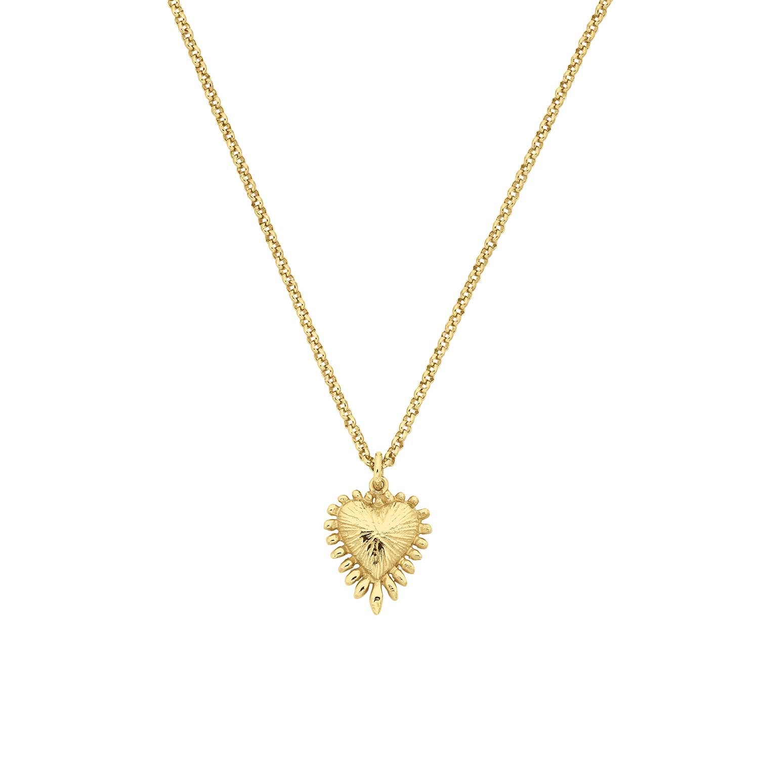 Mini Heart Rays Necklace Gold Plated  By Zoe & Morgan at ethical jeweller E.C.One London