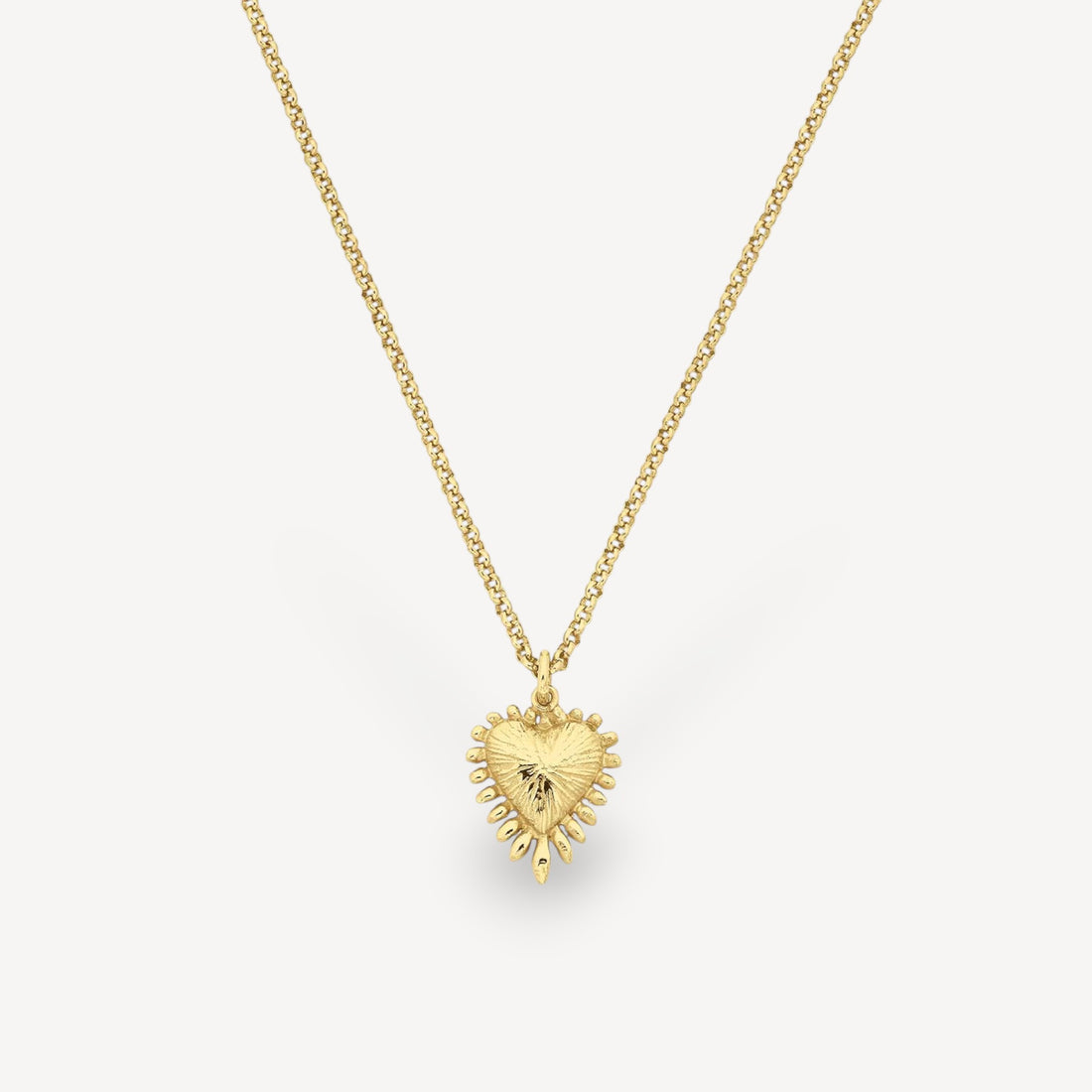 Mini Heart Rays Necklace Gold Plated  by Zoe & Morgan at B Corp certified Ethical jeweller E.C.One London