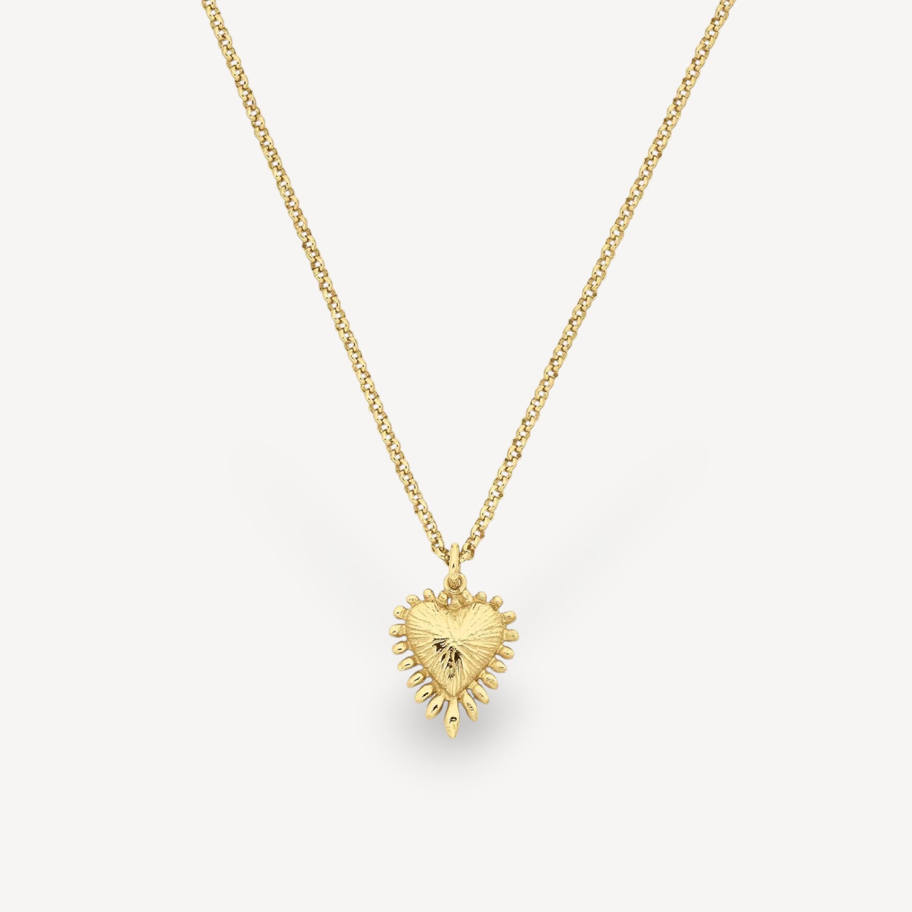 Heart Rays Gold Plated Necklace