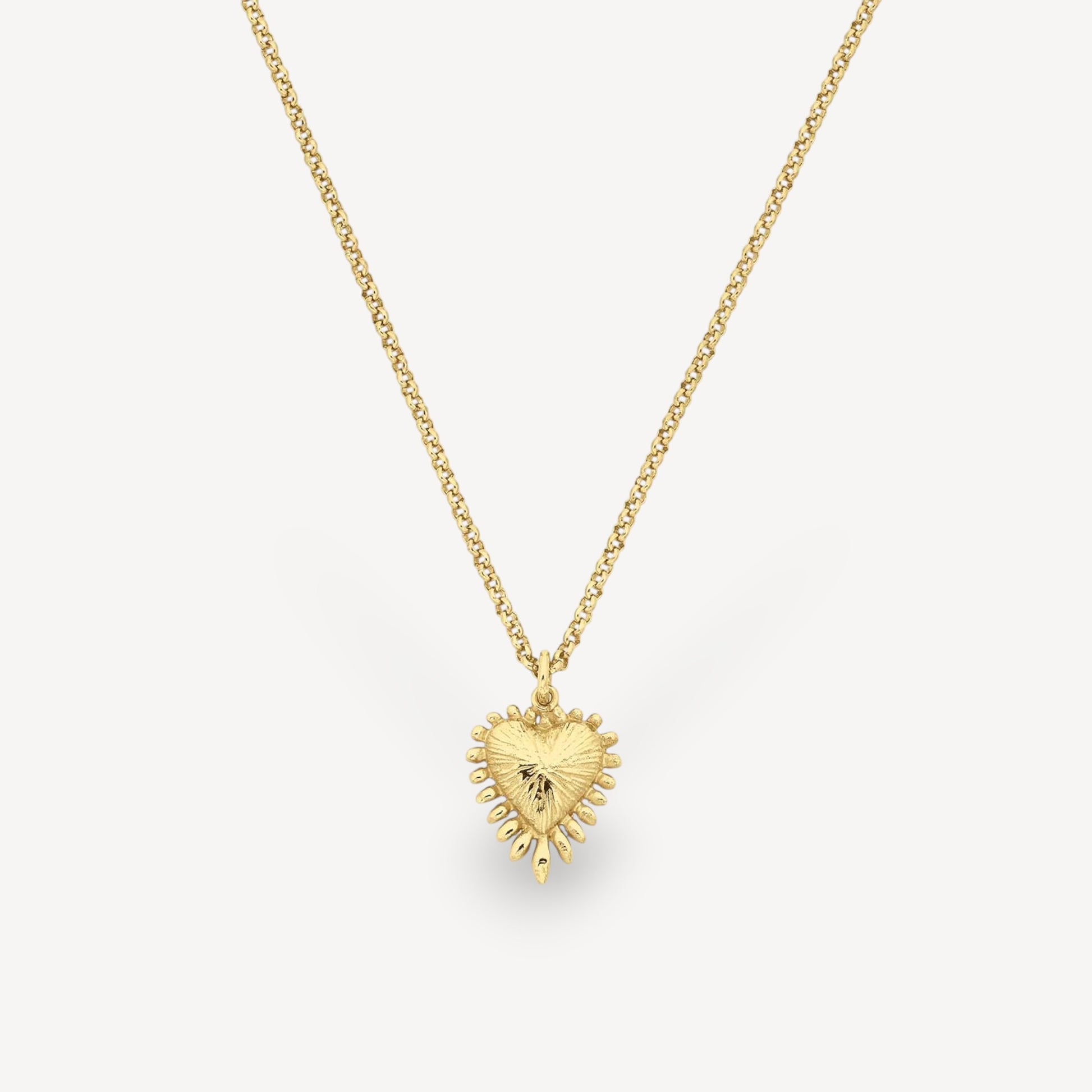 Mini Heart Rays Necklace Gold Plated  by Zoe & Morgan at B Corp certified Ethical jeweller E.C.One London