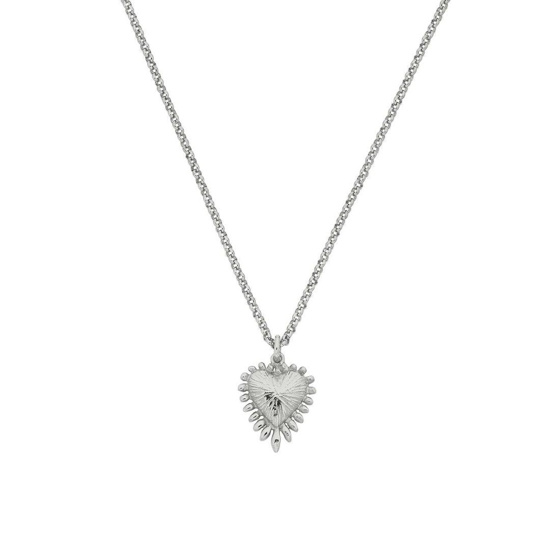 Mini Heart Rays Silver Necklace by Zoe & Morgan at ethical jeweller E.C.One London
