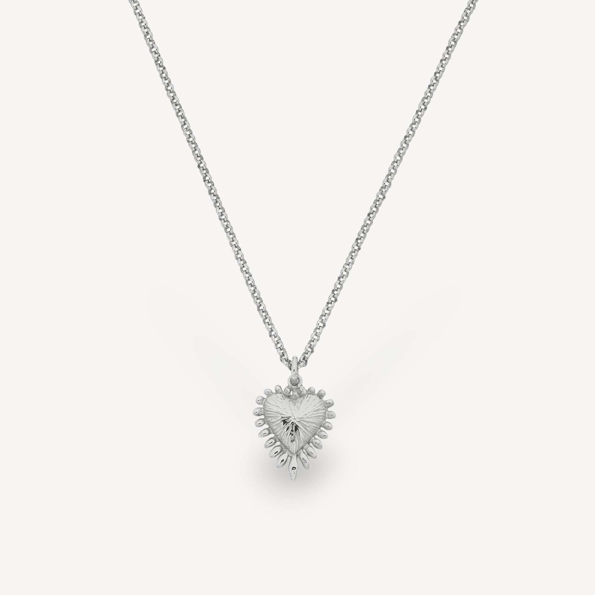 Mini Heart Rays Silver Necklace  by Zoe & Morgan at B Corp certified Ethical jeweller E.C.One London