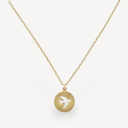 MOONBIRD Necklace Gold Plated by Zoe & Morgan at B Corp certified Ethical jeweller E.C.One London