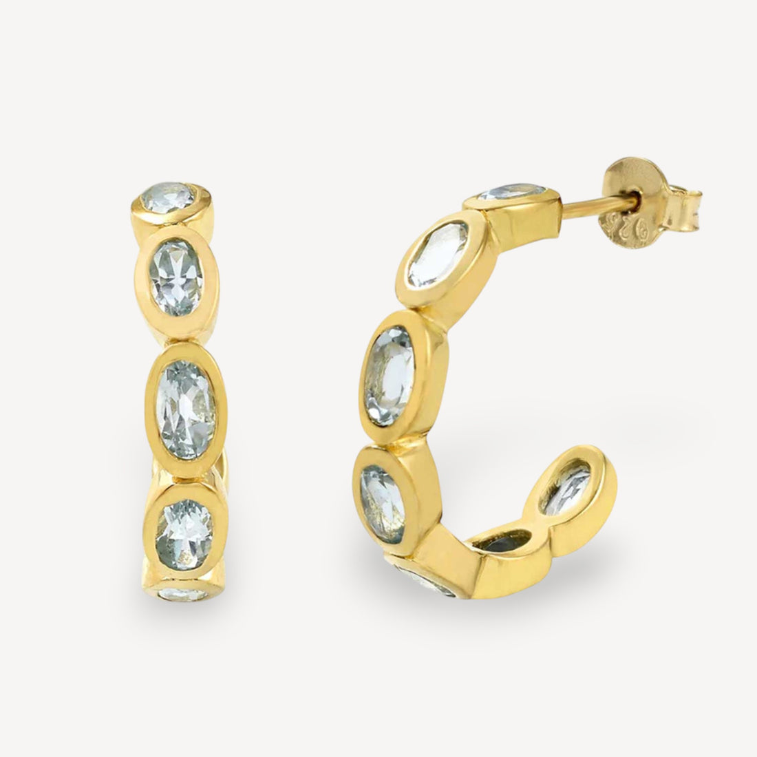 MYKONOS Hoop Earrings Blue Topaz