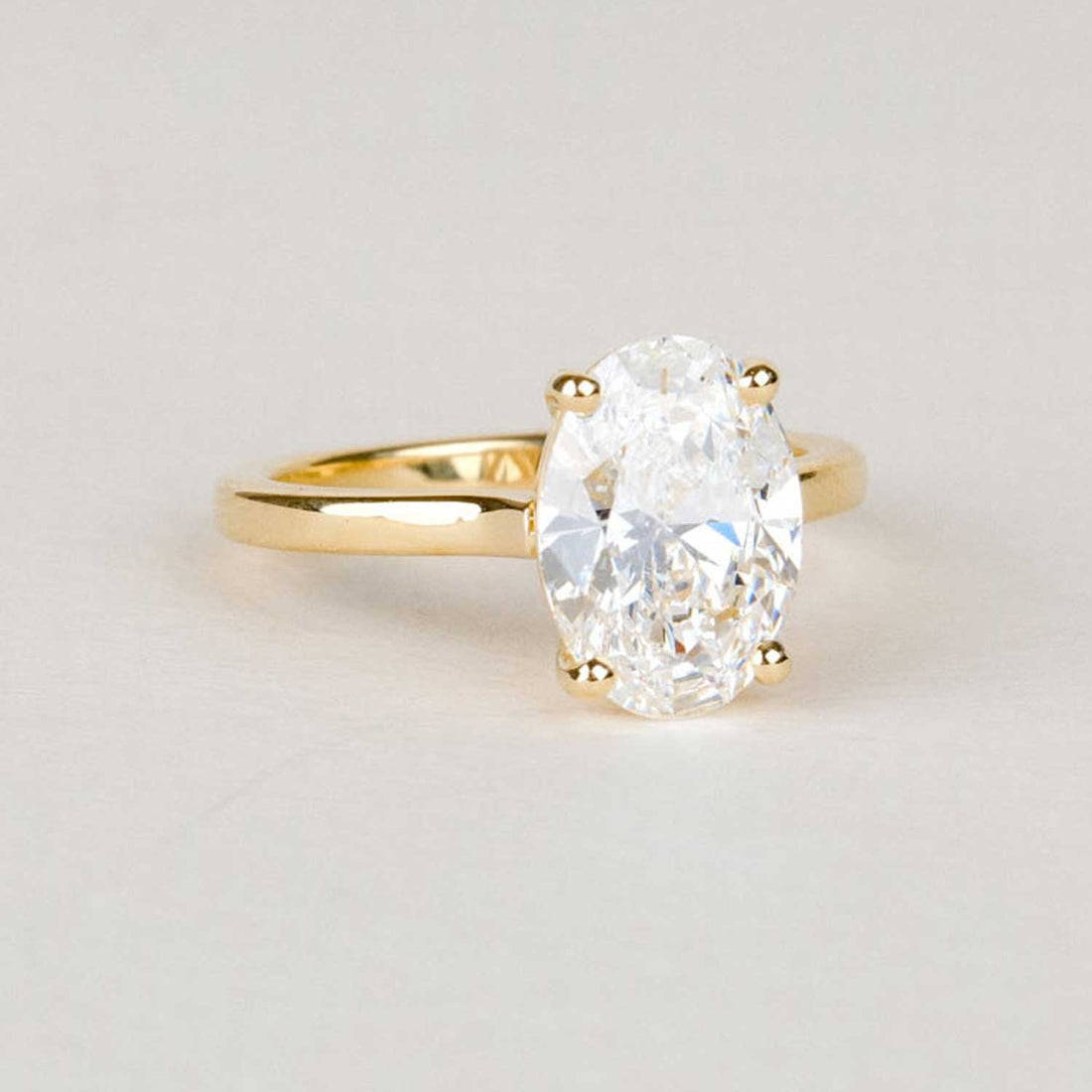 NANCY Oval Laboratory Grown Diamond Solitaire Ring Yellow Gold