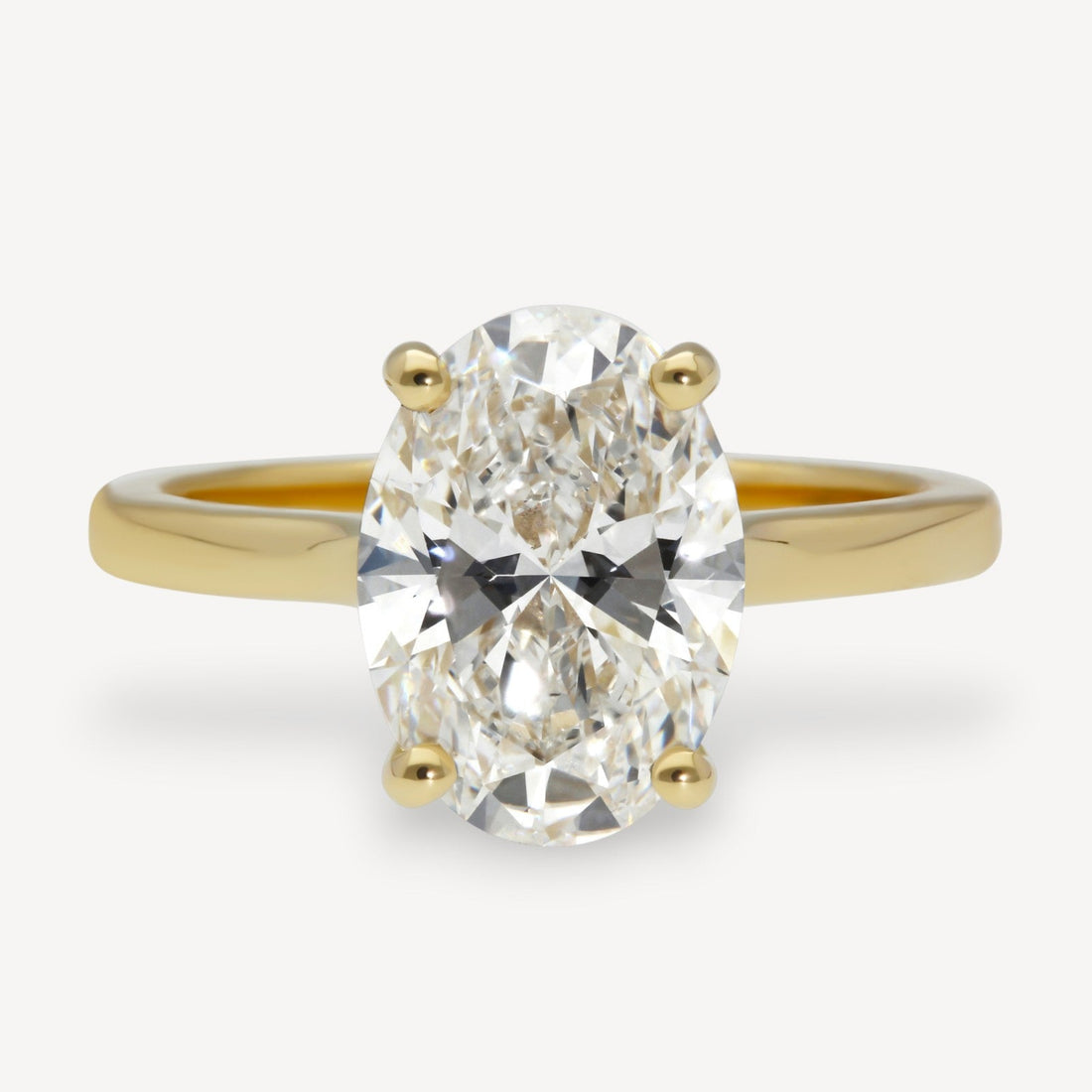NANCY Oval Laboratory Grown Diamond Solitaire Ring Yellow Gold