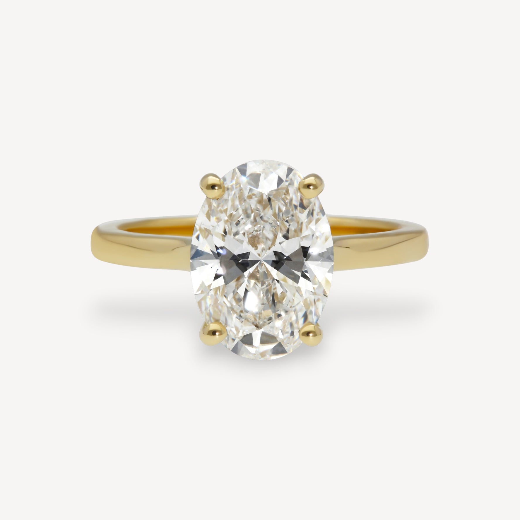 NANCY Oval Laboratory Grown Diamond Solitaire Ring Yellow Gold