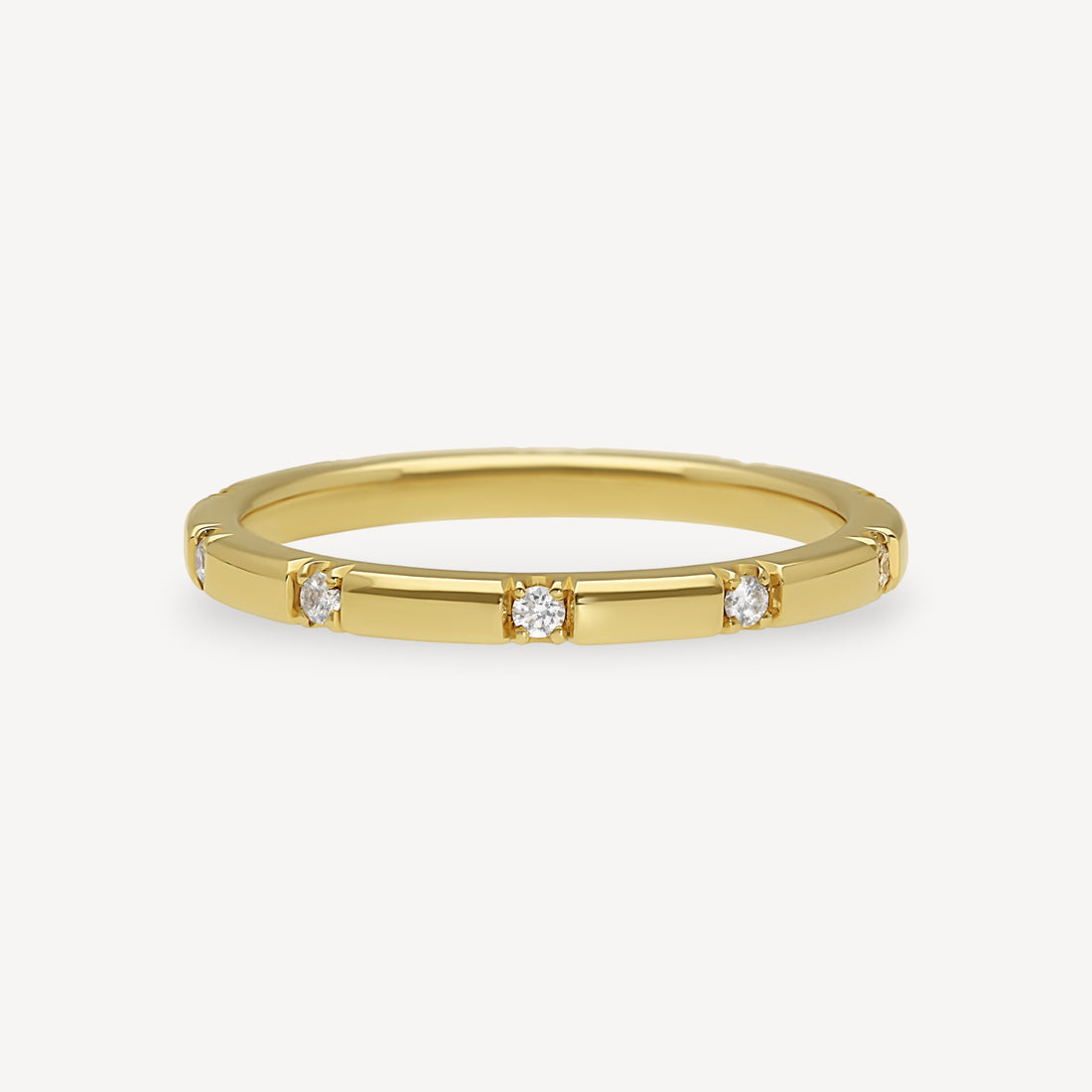 NANCY Wedding Ring Yellow Gold with 10 White Diamonds