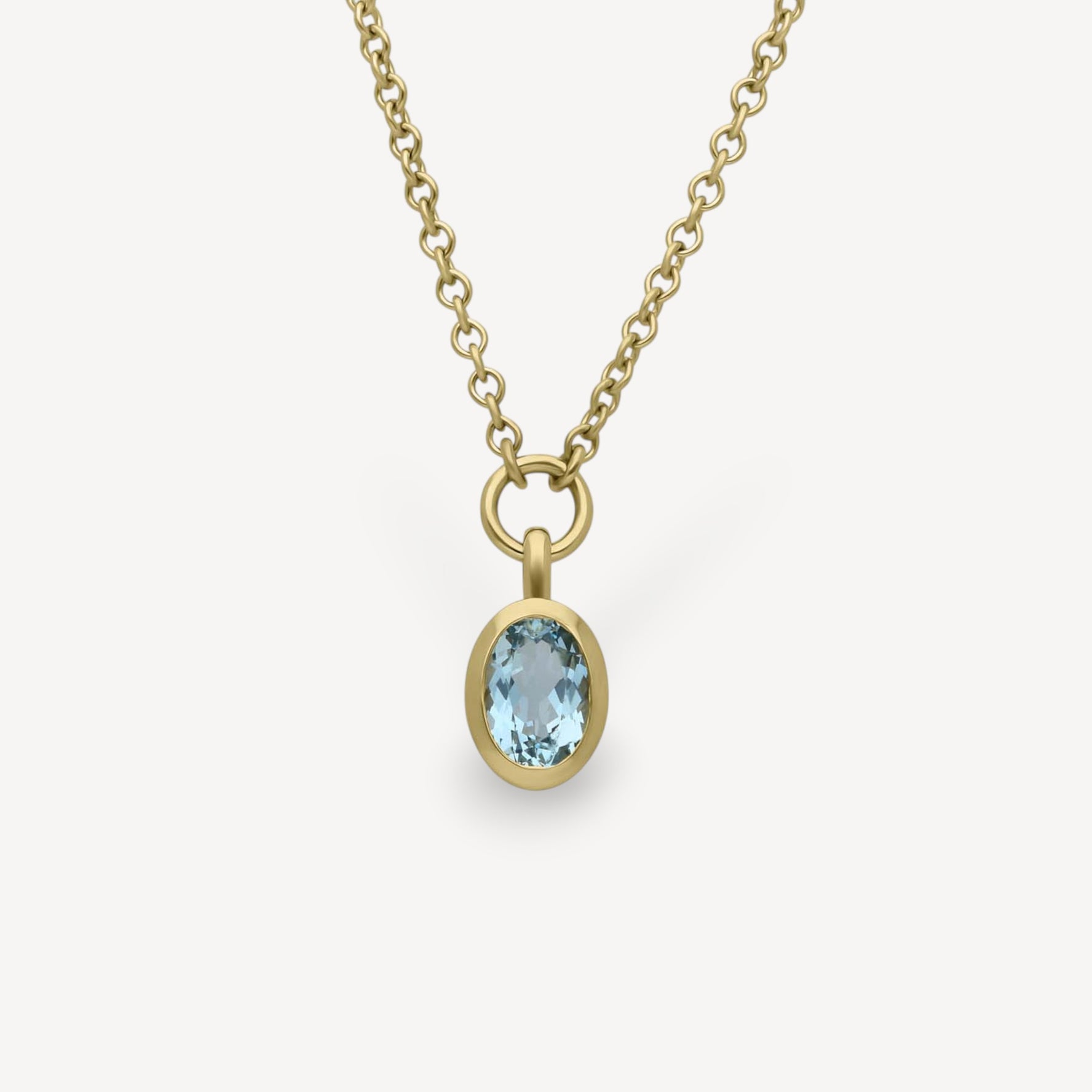 FRAME Oval Aquamarine Gold Necklace