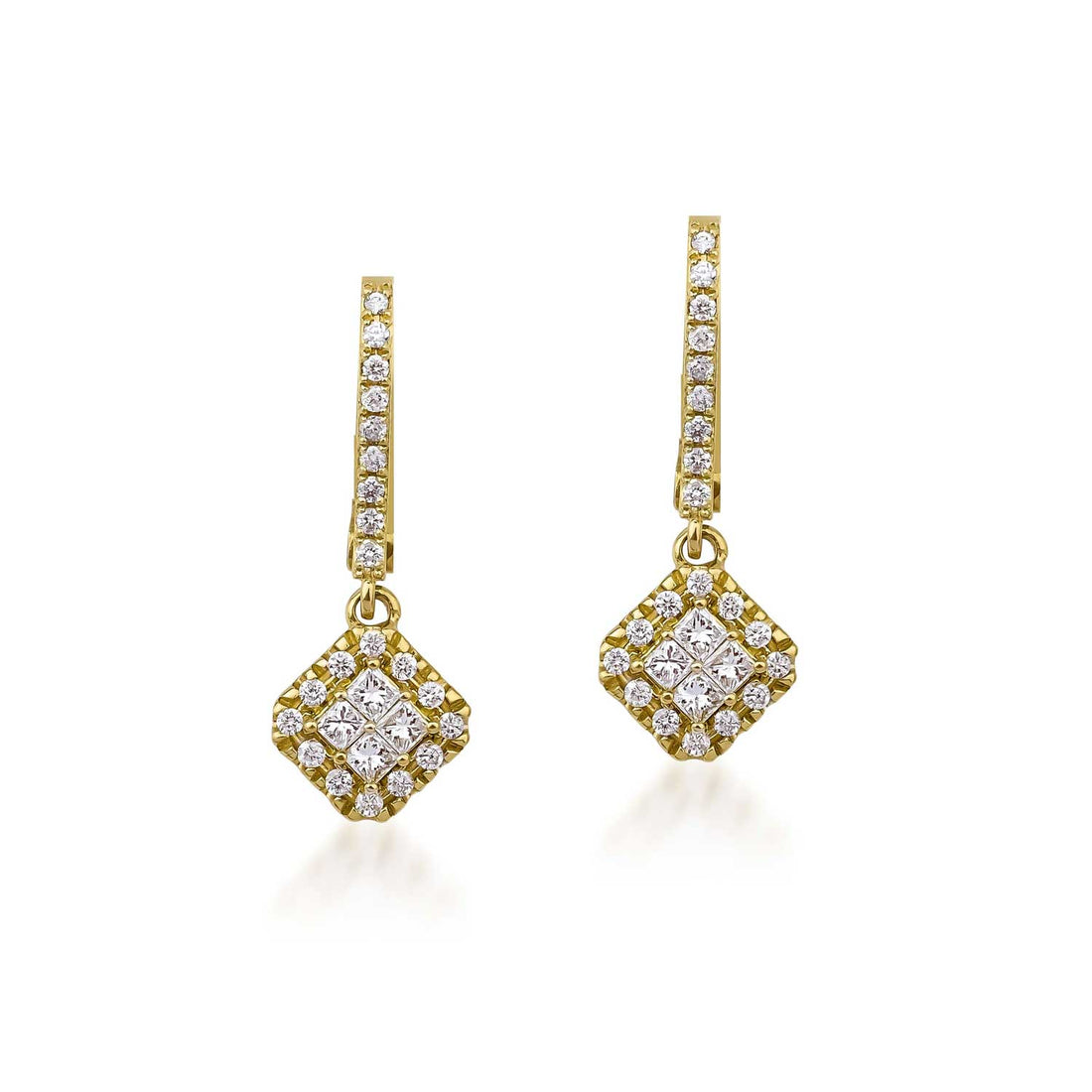 Nilufer Fine Jewellery at E.C.One London FORTUNA Gold and Diamond Drop Earrings