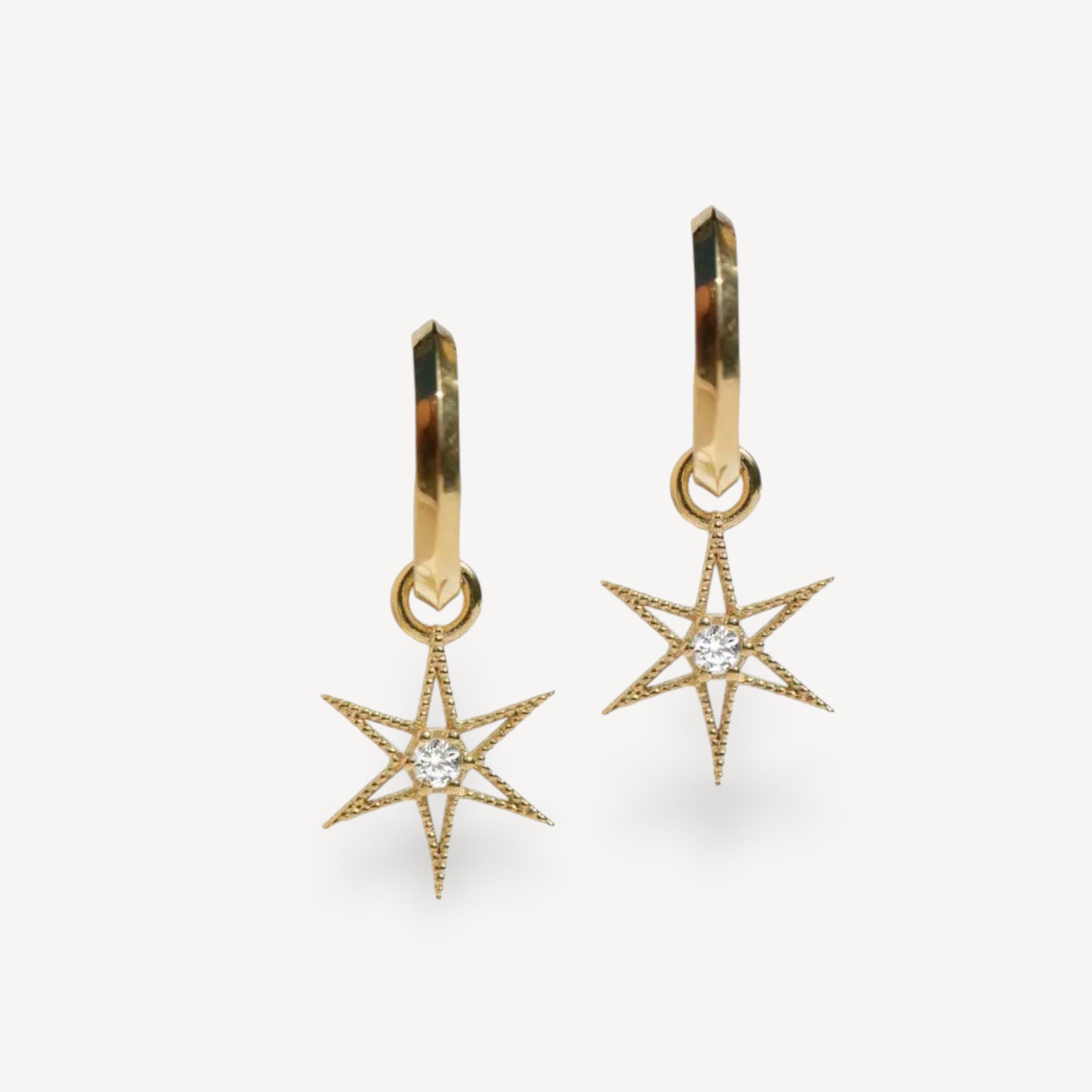NO STAR LIKE THEE Hoop Earrings with White Zircon Gold Plated