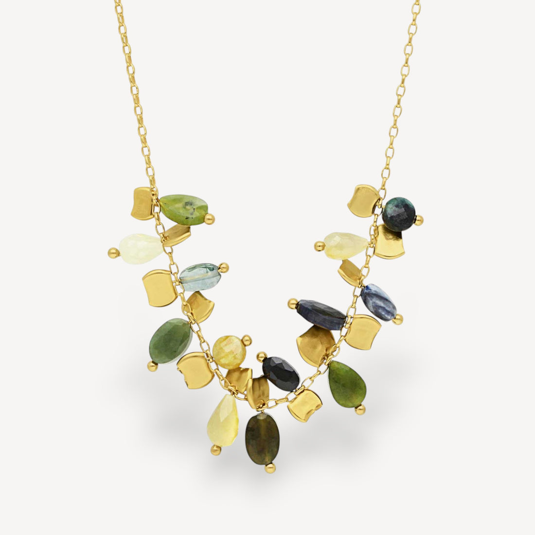 PETALO Necklace with Blue Sapphires & Tourmalines