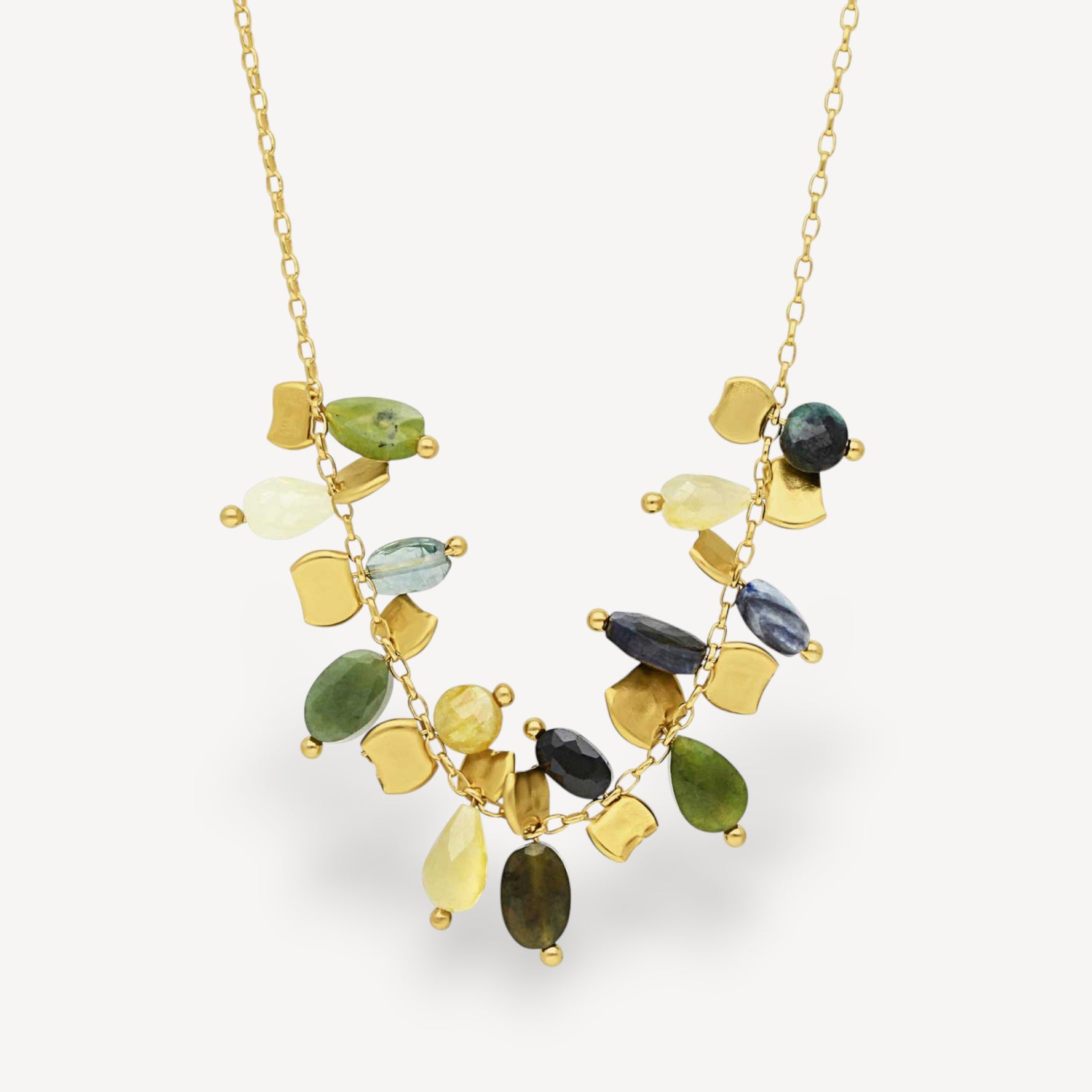 PETALO Necklace with Blue Sapphires & Tourmalines