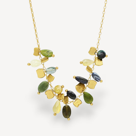 PETALO Necklace with Blue Sapphires & Tourmalines by UntitledEdition at B Corp certified Ethical jeweller E.C.One London