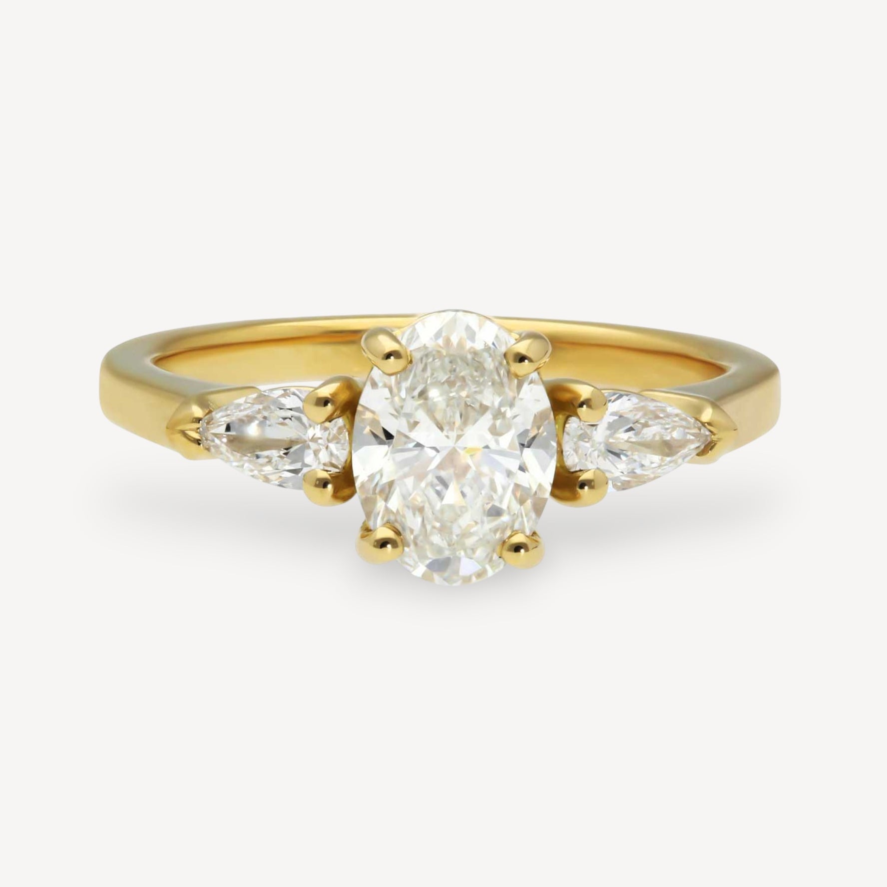 PHOEBE Diamond Trilogy Yellow Gold Engagement Ring