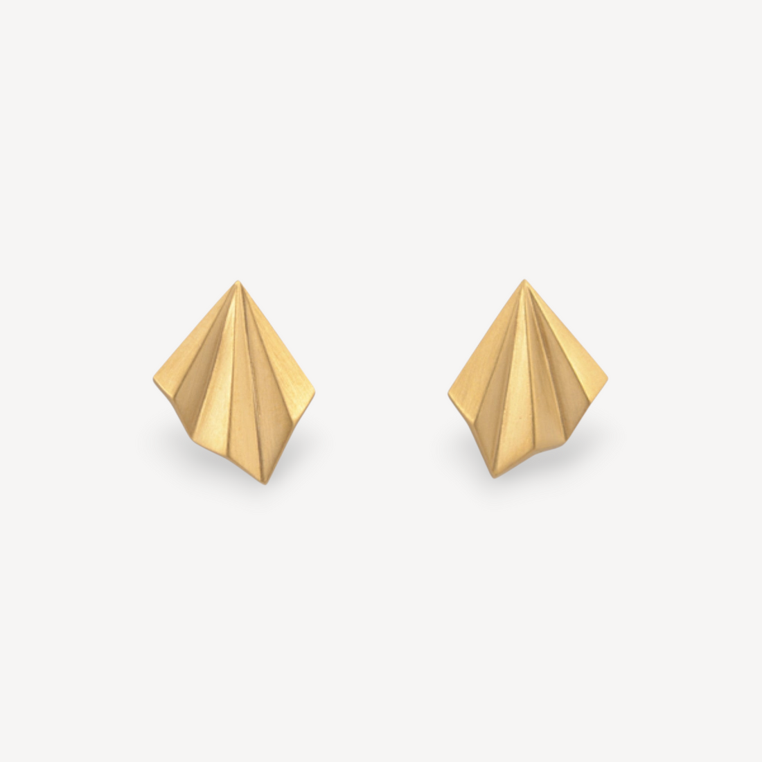 Pleated Studs Gold Plated