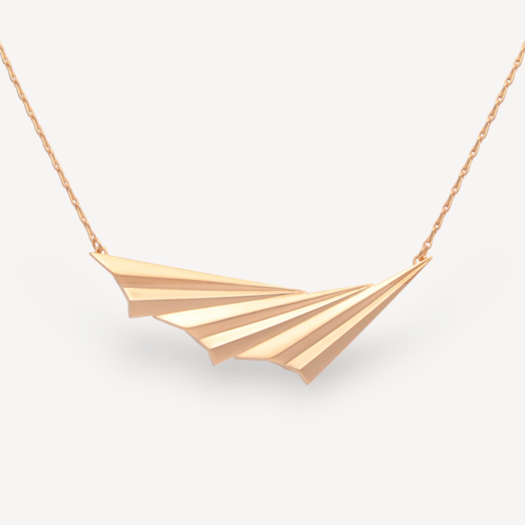 Pleated Wave Gold Necklace