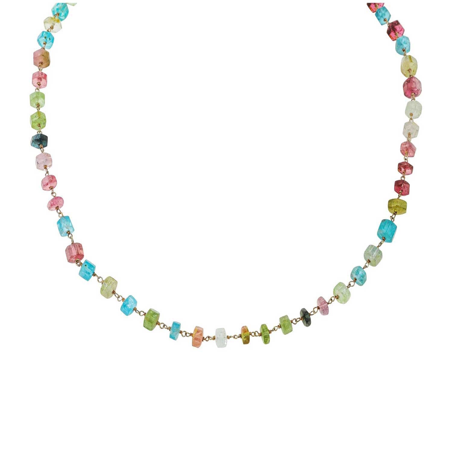 Pomegranate at ethical jeweller E.C.One London Tourmaline and Apatite Beaded Necklace