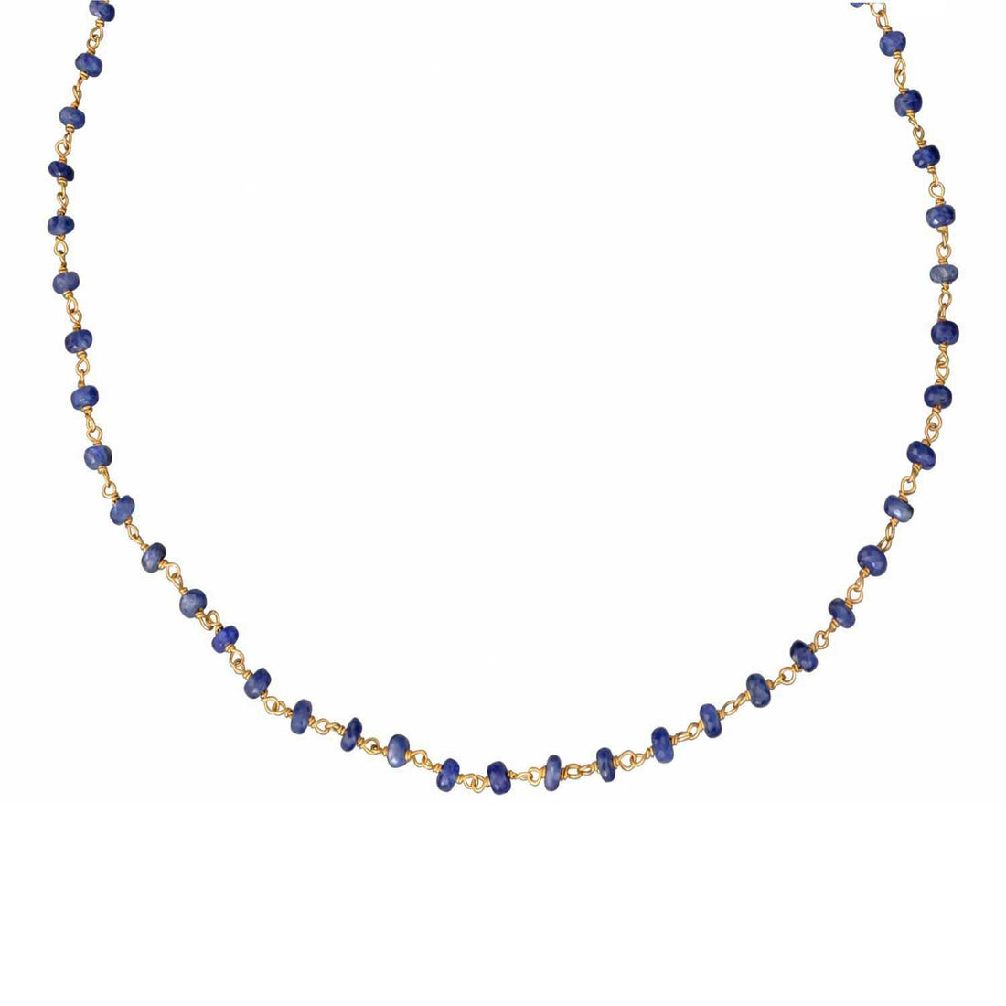 Pomegranate at ethical jewellers E.C.One London Fine Blue Sapphire Beaded Necklace