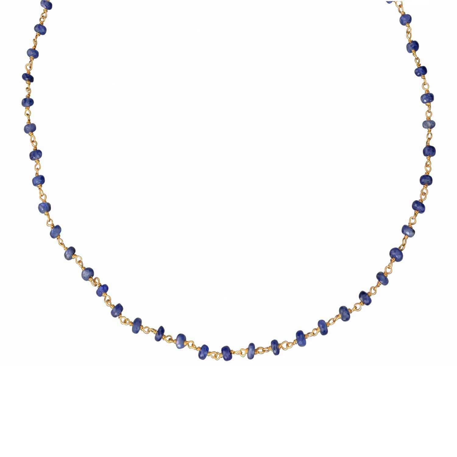 Pomegranate at ethical jewellers E.C.One London Fine Blue Sapphire Beaded Necklace