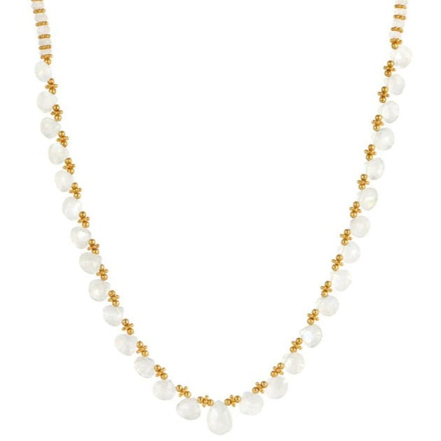 Pomegranate London DIVA Single Line Necklace Moonstone at EC One London
