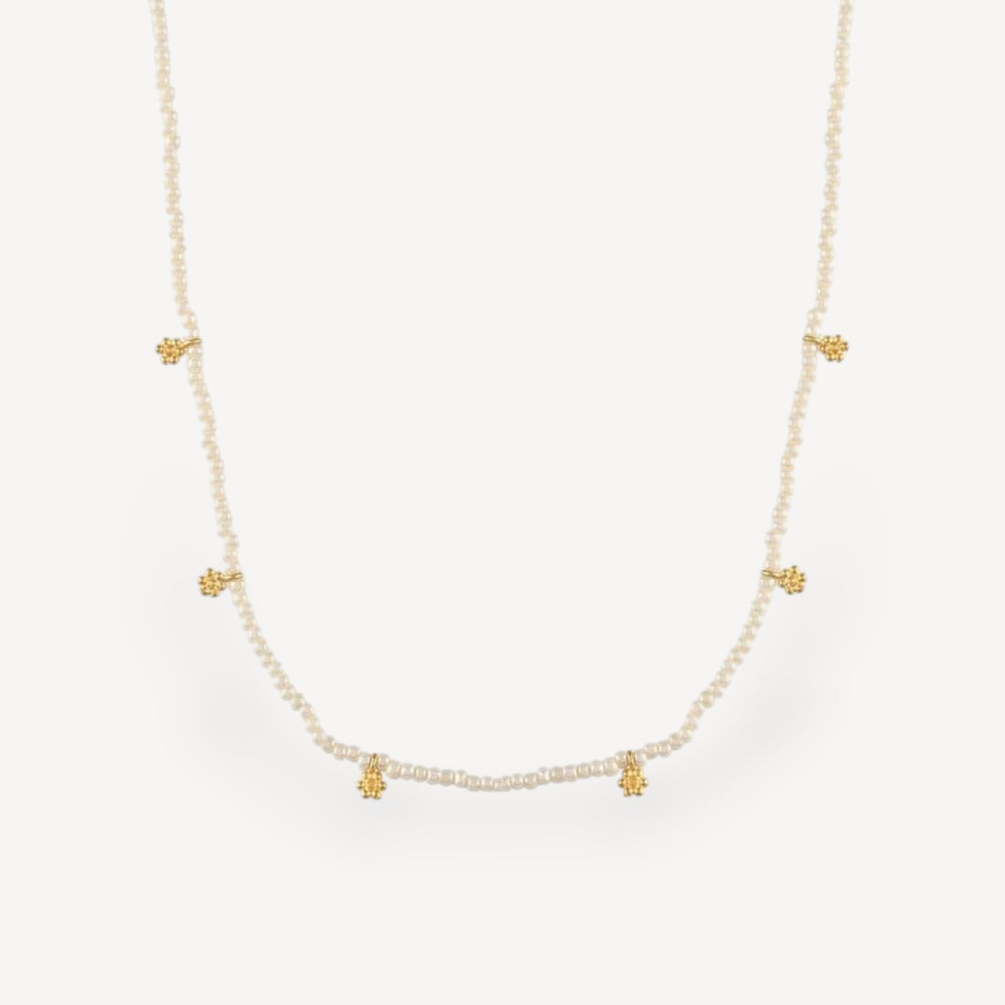 FIORA Pearl & Mini Charm Necklace