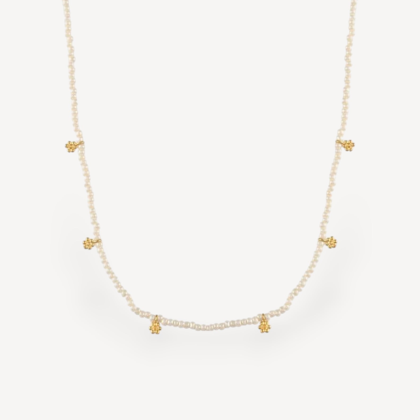 FIORA Pearl & Mini Charm Necklace