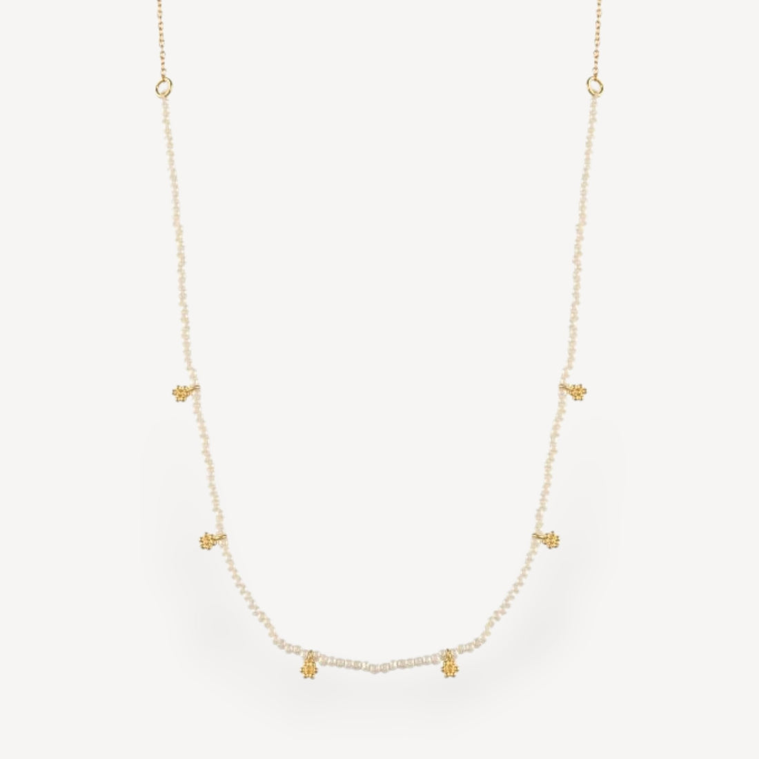 FIORA Pearl & Mini Charm Necklace