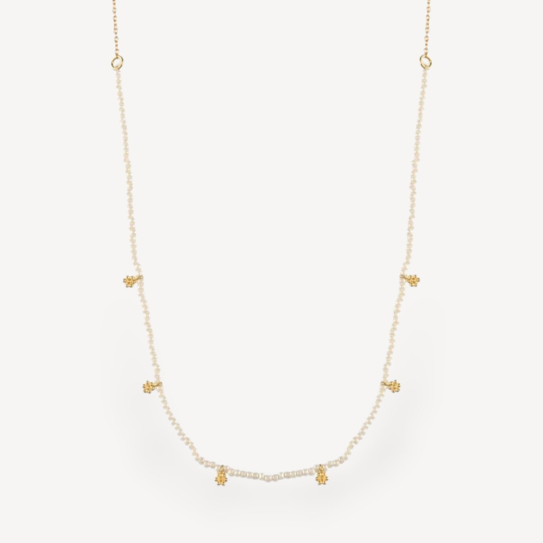 FIORA Pearl & Mini Charm Necklace