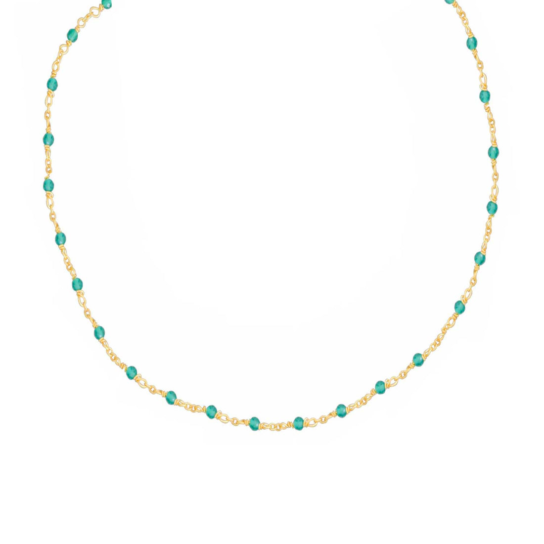 Pomegranate at E.C.One London Fine Green Onyx Beaded Necklace