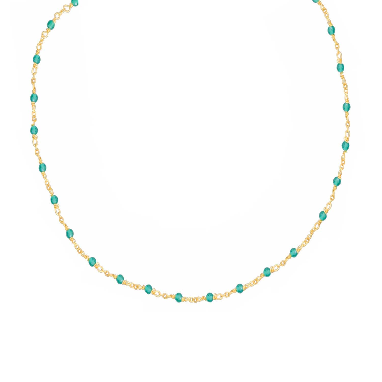 Pomegranate at E.C.One London Fine Green Onyx Beaded Necklace