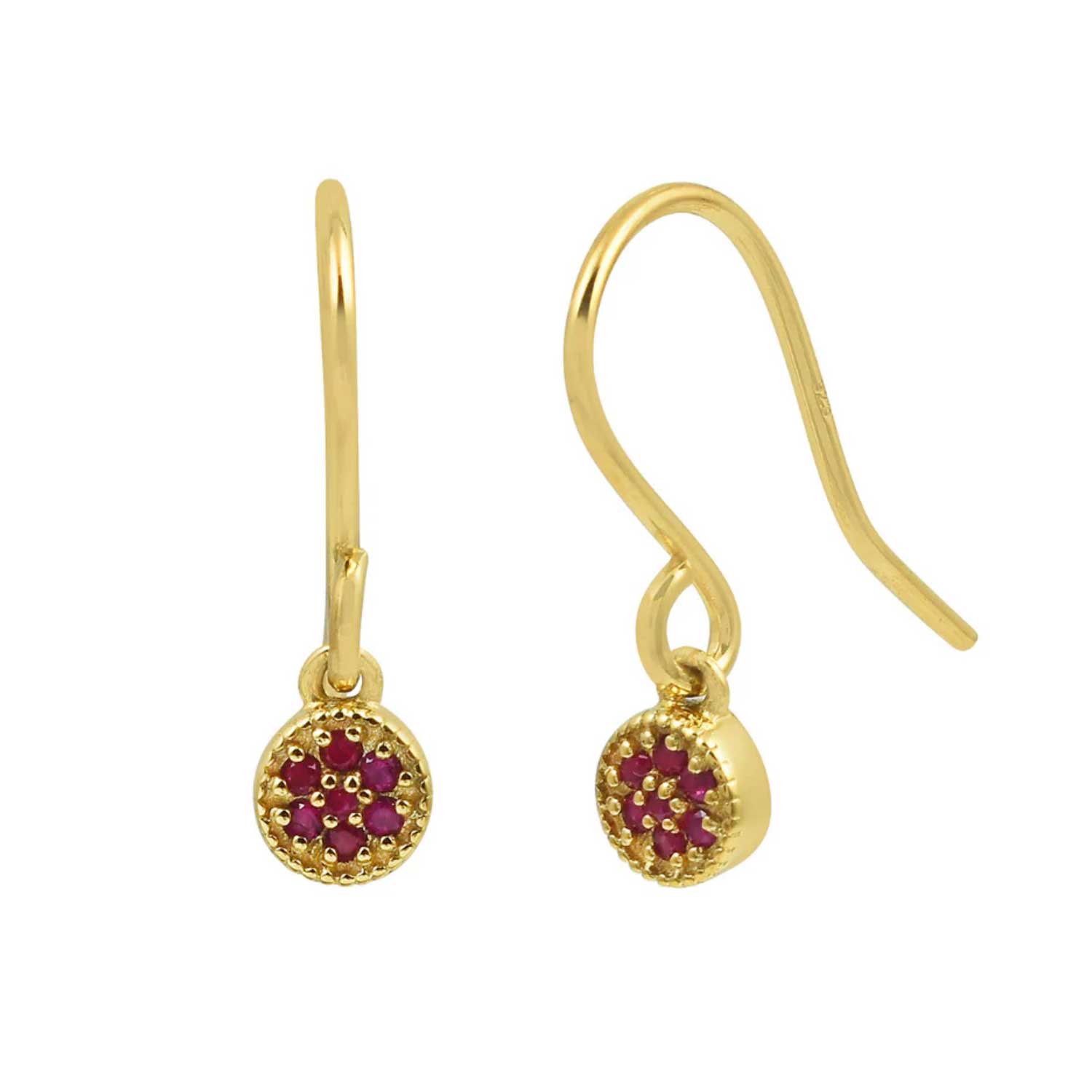 Pomegranate at ethical jeweller E.C.One London LUNA Ruby Drop Earrings