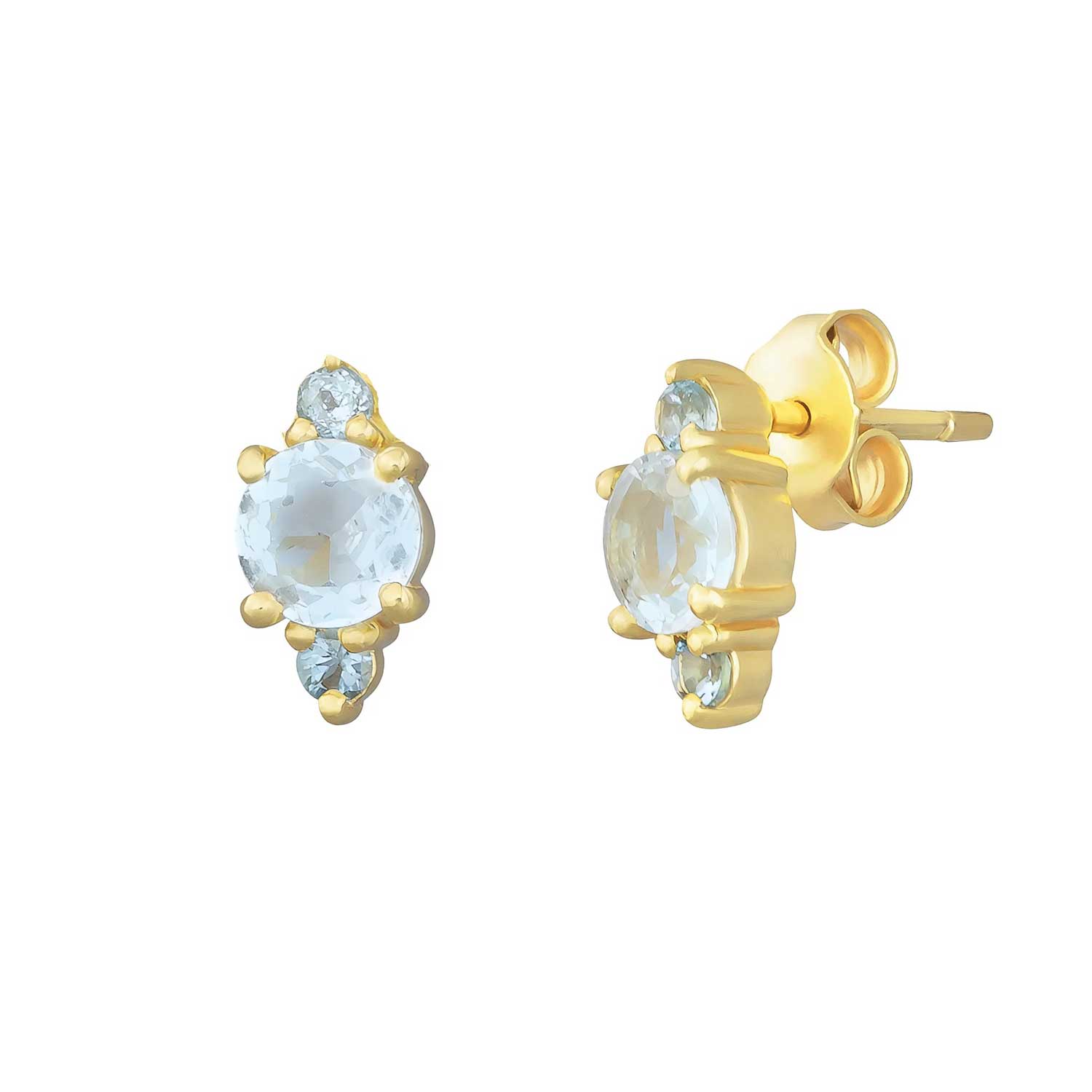 Pomegranate at E.C.One London SKYE Blue Topaz Stud Earrings