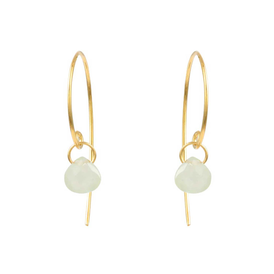 pomegranate SUNDANCE Prehnite Hook Earrings at ethical jewellers EC One London