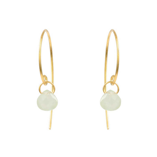 pomegranate SUNDANCE Prehnite Hook Earrings at ethical jewellers EC One London