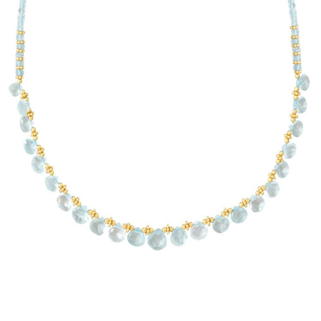 Pomegranate at E.C.One London  Diva Single Line Necklace Aquamarine