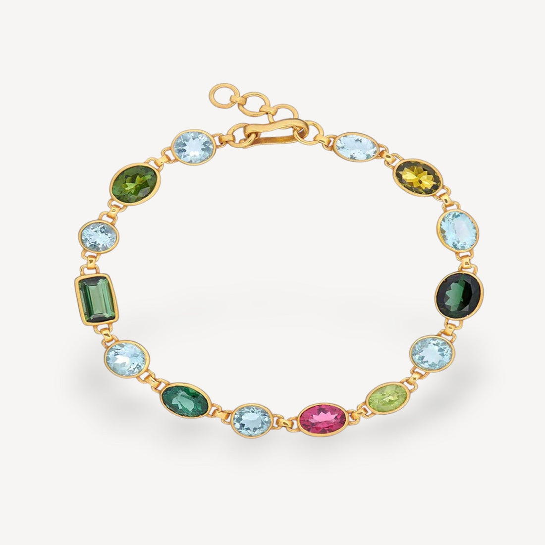 Prismatic Tourmaline & Blue Topaz Bracelet