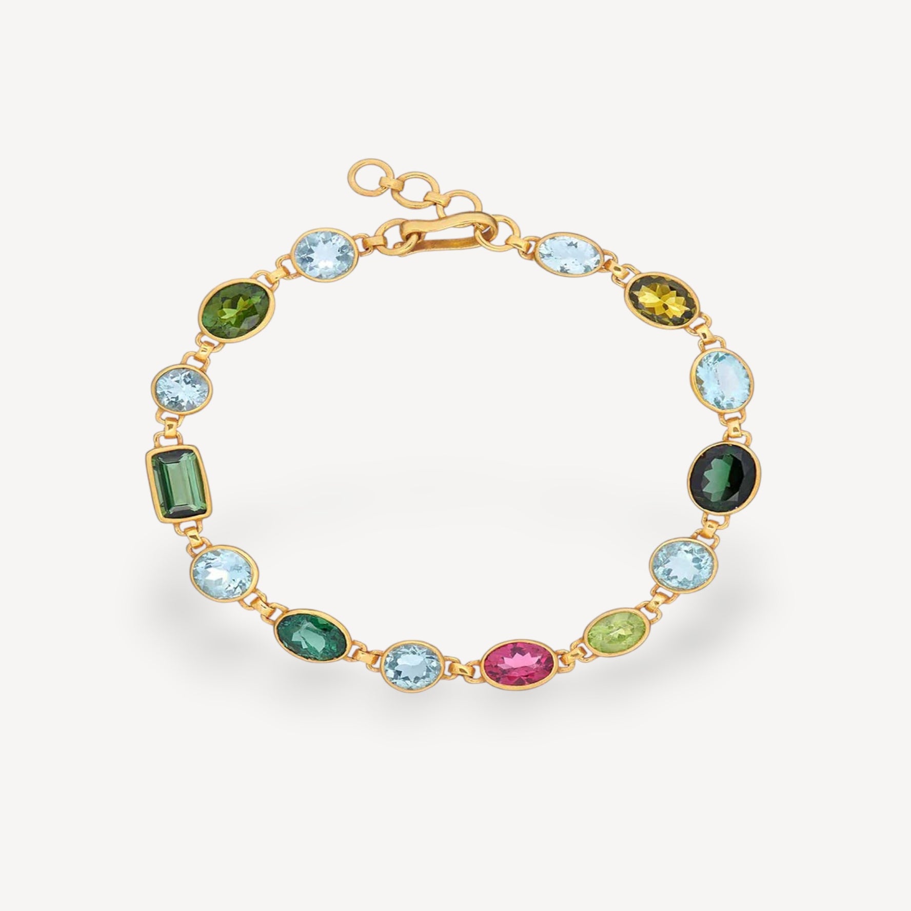 Prismatic Tourmaline & Blue Topaz Bracelet