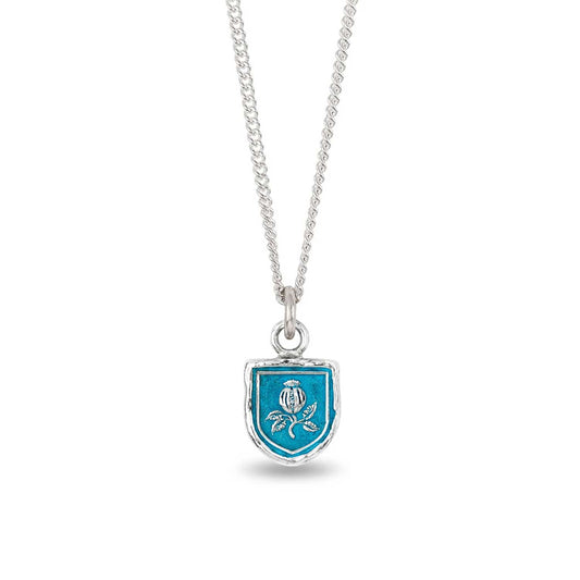 Pyrrha at ethical jeweller E.C.One FULL OF LIFE Talisman Silver Necklace with Blue Ceramic Detail